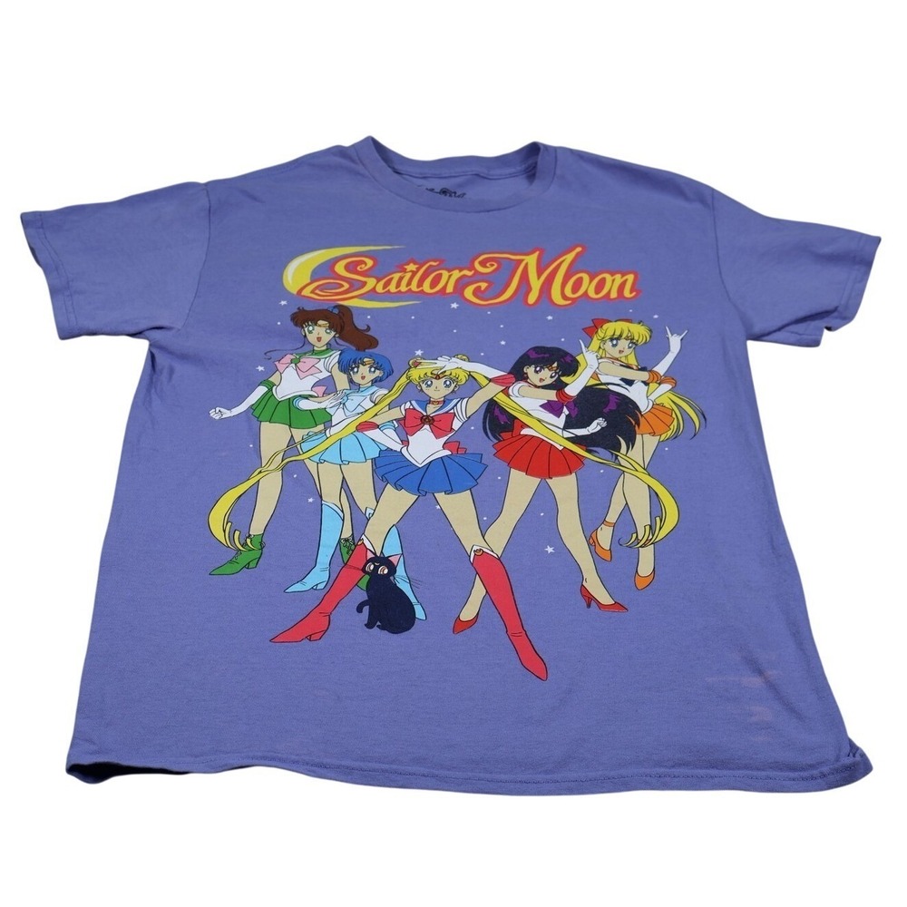Sailor Moon Shirt Womens M Purple Basic 100% Cotton Tagless Crew Neck Tee